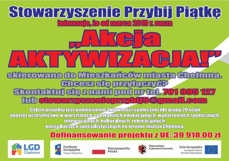 plakat projektu akcja aktywizacja